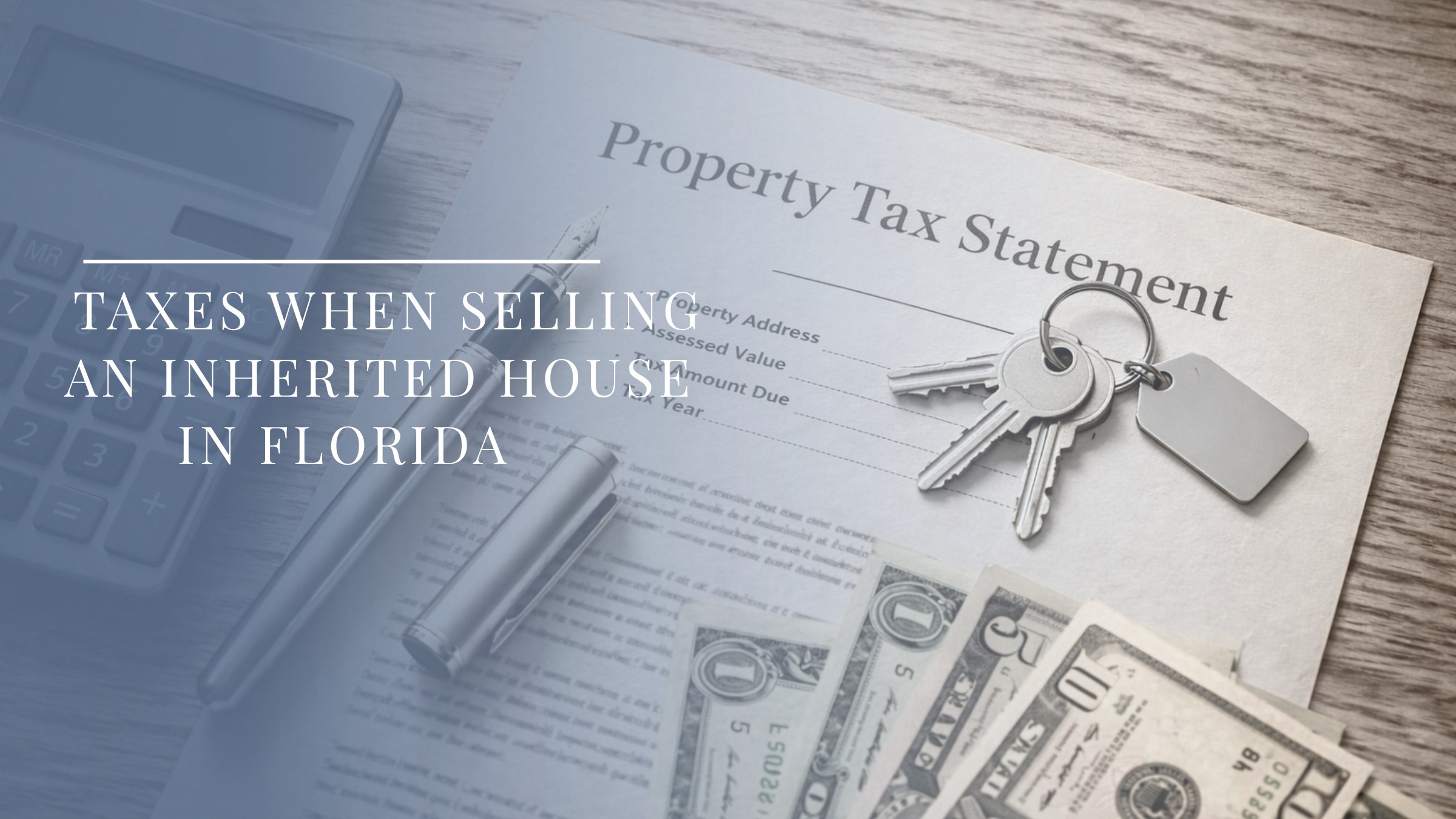 tax documents and house keys representing taxes when selling an inherited house in Florida